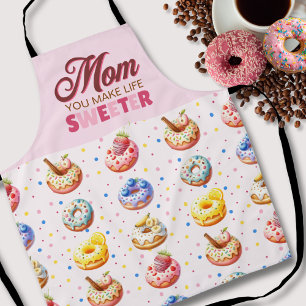 Mooie Waterverf Donut Mama Je Maakt Het Leven Zoet Schort