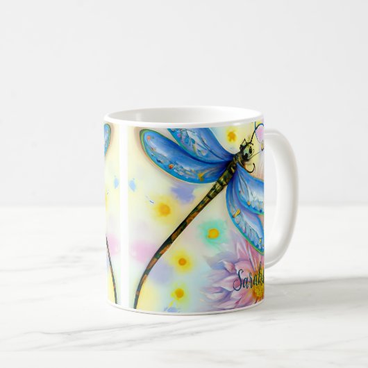 Mooie Waterverf Dragonfly, koffie-Mok Koffiemok (Voorkant rechts)