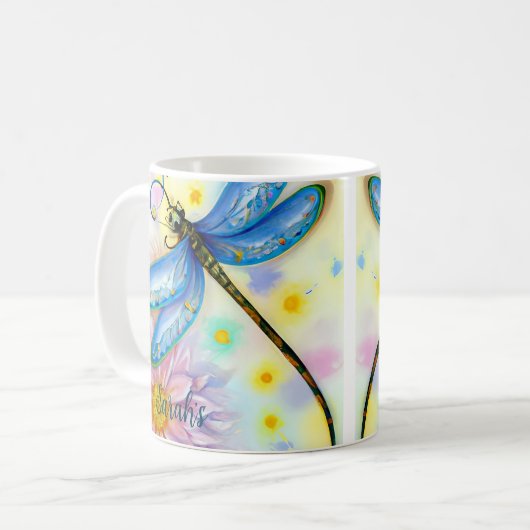 Mooie Waterverf Dragonfly, koffie-Mok Koffiemok (Voorkant links)