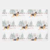 Mooie Waterverf Duitse herders kerstmis Inpakpapier Vel (Voorkant 3)