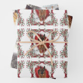 Mooie Waterverf Duitse herders kerstmis Inpakpapier Vel (In situ)