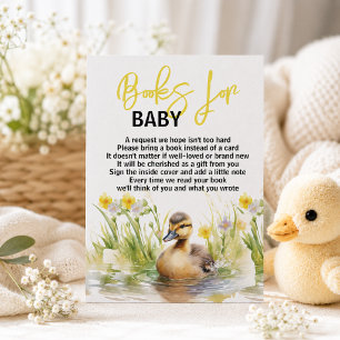 Mooie Waterverf Eend Boeken voor Babyfeestje Kaart