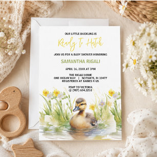 Mooie Waterverf Eend Jongens Baby Shower Kaart