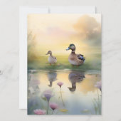 Mooie waterverf eend reflectiekleed kaart (Voorkant)