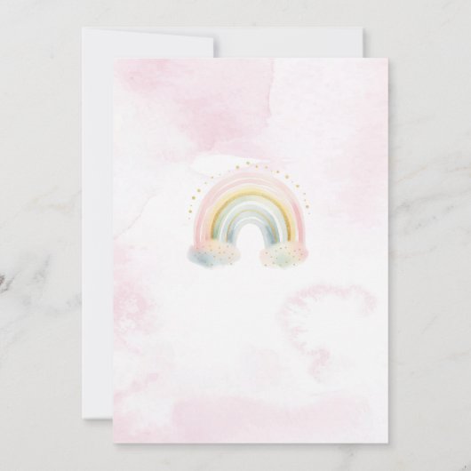 Mooie Waterverf Eenhoorn en Regenboog Verjaardag Kaart (Achterkant)