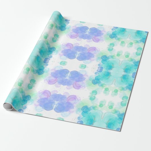 Mooie Waterverf Effect Wrapping Paper Cadeaupapier (Uitgerold)