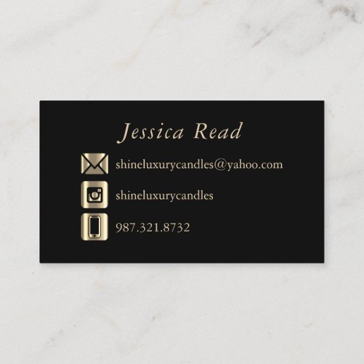 Mooie Waterverf en gouden Visitekaartje (Achterkant)