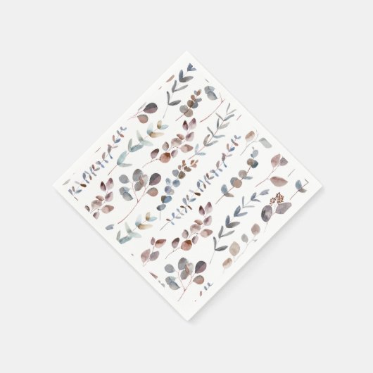 Mooie Waterverf Eucalyptus Leaves Servet (Hoek)