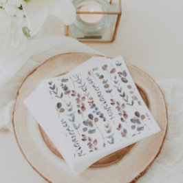 Mooie waterverf eucalyptusbladeren servet