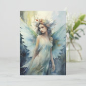 Mooie Waterverf fee Feestdagenkaart (Staand voorkant)