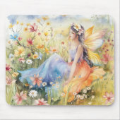 Mooie Waterverf fee in weide Muismat (Voorkant)