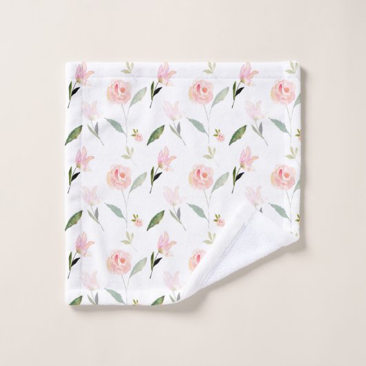 Mooie Waterverf Floral Bad Handdoek (Wasdoekje)