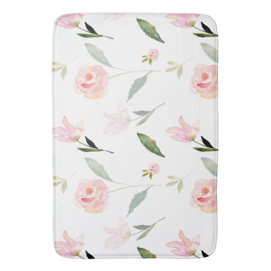 Mooie Waterverf Floral Badmat (Voorkant Verticaal)