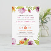 Mooie Waterverf Floral Blossom Plechtige bruiloft Kaart (Staand voorkant)