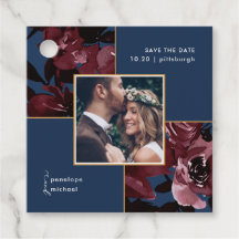 Mooie Waterverf Floral Blue en Red Wedding