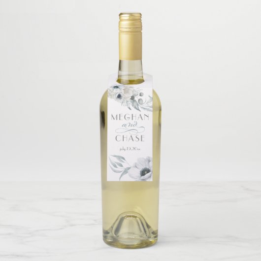 Mooie Waterverf Floral Blue Flessenhanger (Op fles)