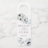 Mooie Waterverf Floral Blue Flessenhanger (Voorkant)