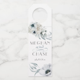 Mooie Waterverf Floral Blue Flessenhanger