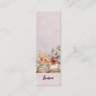 Mooie Waterverf Floral Book Lover Bladwijzer Mini Visitekaartje