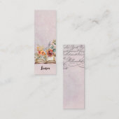 Mooie Waterverf Floral Book Lover Bladwijzer Mini Visitekaartje (Voorkant / Achterkant)
