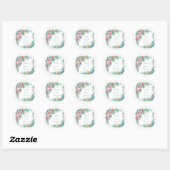 Mooie Waterverf Floral Bouquet Ronde Sticker (Vel)