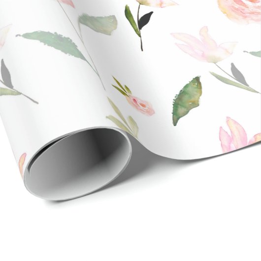 Mooie Waterverf Floral Cadeaupapier (Rol Hoek)