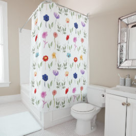 Mooie Waterverf Floral Douchegordijn