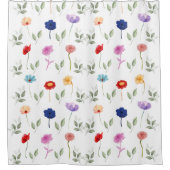 Mooie Waterverf Floral Douchegordijn (Voorkant)