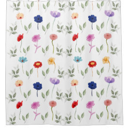 Mooie Waterverf Floral Douchegordijn