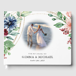 Mooie Waterverf Floral en Greenery Wedding Gastenboek