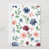 Mooie Waterverf Floral en Greenery Wedding Kaart (Achterkant)