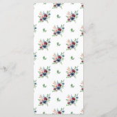 Mooie Waterverf Floral en Greenery Wedding Menu (Achterkant)