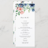 Mooie Waterverf Floral en Greenery Wedding Menu (Voorkant / Achterkant)