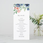 Mooie Waterverf Floral en Greenery Wedding Menu (Staand voorkant)