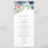 Mooie Waterverf Floral en Greenery Wedding Menu (Voorkant)