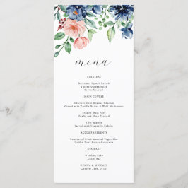 Mooie Waterverf Floral en Greenery Wedding Menu