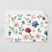 Mooie Waterverf Floral en Greenery Wedding RSVP Kaartje (Achterkant)