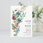 Mooie Waterverf Floral en Greenery Wedding Save The Date (Staand voorkant)