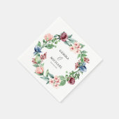 Mooie Waterverf Floral en Greenery Wedding Servet (Hoek)