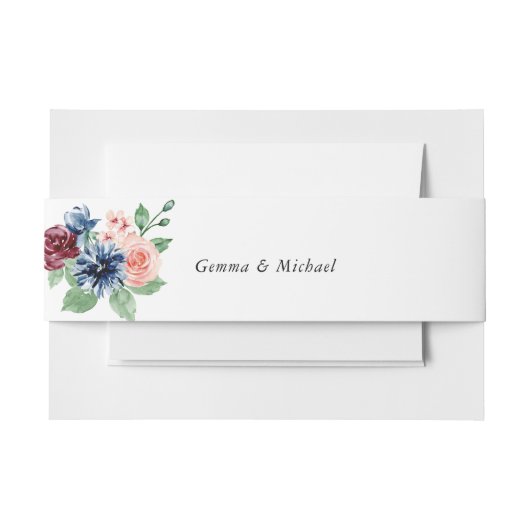 Mooie Waterverf Floral en Greenery Wedding Uitnodigingen Wikkel (Voorkant Voorbeeld)