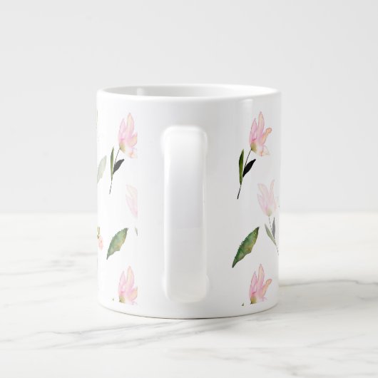 Mooie Waterverf Floral Grote Koffiekop (Achterkant)