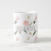 Mooie Waterverf Floral Grote Koffiekop (Voorkant)