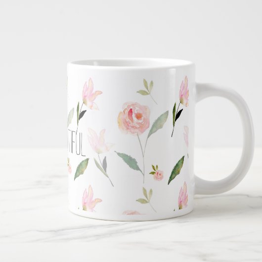 Mooie Waterverf Floral Grote Koffiekop (Rechts)