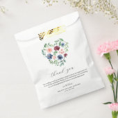 Mooie Waterverf Floral Heart Bruiloft Bedankzakje (Gezegeld)