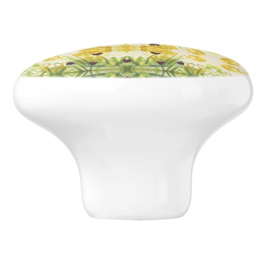 Mooie Waterverf Floral Heart Cabinet Pull Keramische Knop (Zijkant)