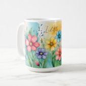 Mooie Waterverf Floral Koffiemok (Voorkant links)