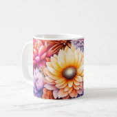 Mooie Waterverf Floral Koffiemok (Voorkant links)