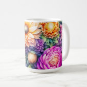 Mooie Waterverf Floral Koffiemok (Voorkant rechts)