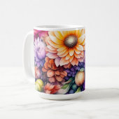 Mooie Waterverf Floral Koffiemok (Voorkant links)