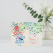 Mooie Waterverf Floral met vlinder Briefkaart (Staand voorkant)